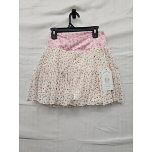 Blogilates Womens Skort Pink Floral Print Polyester Blend Casual Size Small